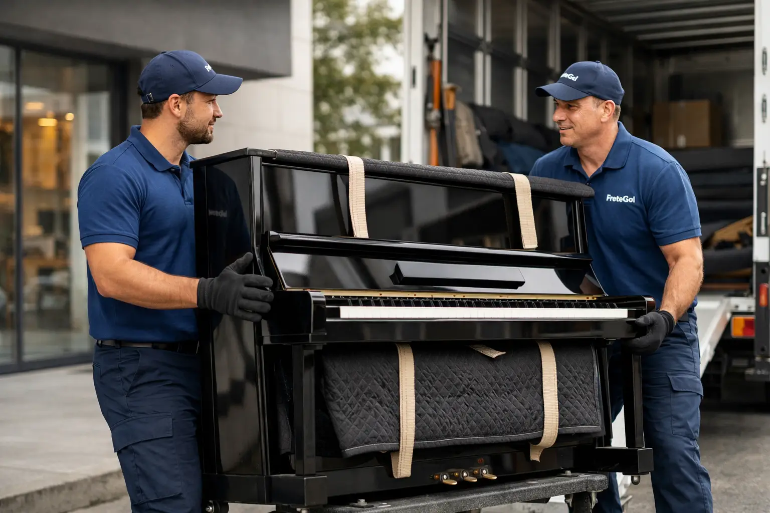 Transporte de piano com segurança sem improvisos